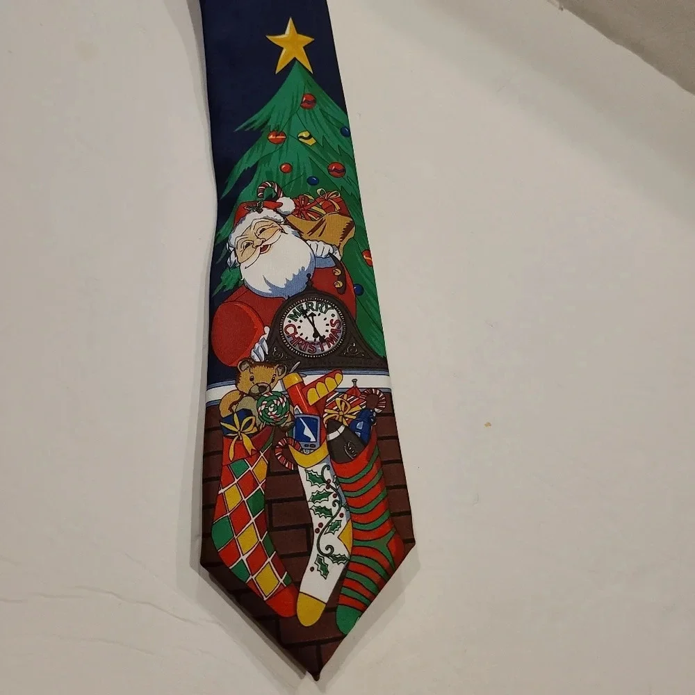 NWT John Ashford tie men's Santa Claus print